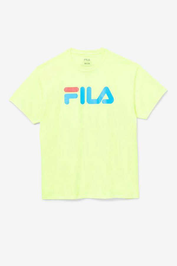 Fila T-Shirt Herr Gula / Blå / Röda - Short Ärm Logo,07198-BNAV
